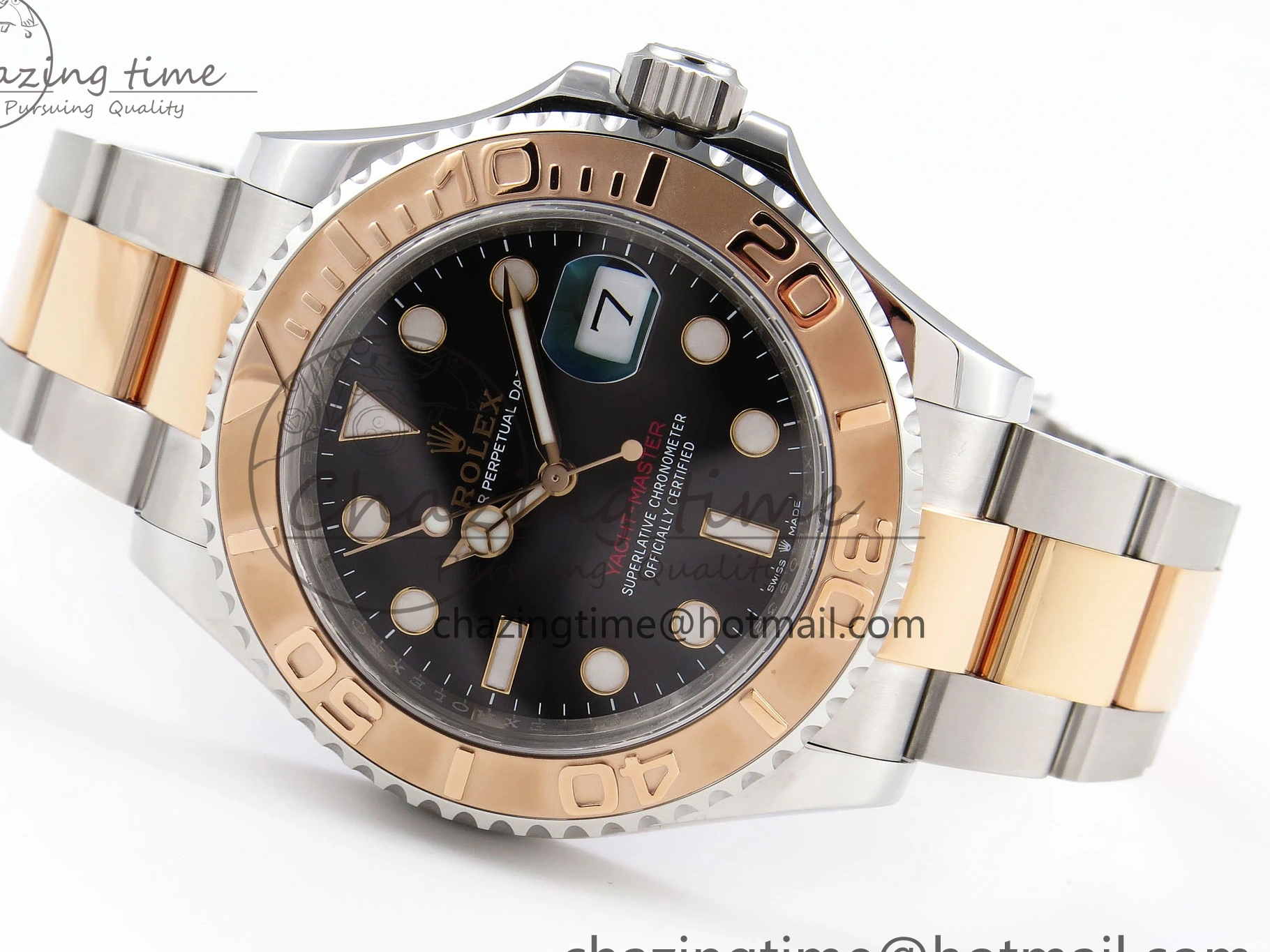 0413 UrbanChic Yacht-Master 126621 SS RG 904L Steel VSF 1:1 Best Edition Black Dial on SS RG Bracelet VS 1860